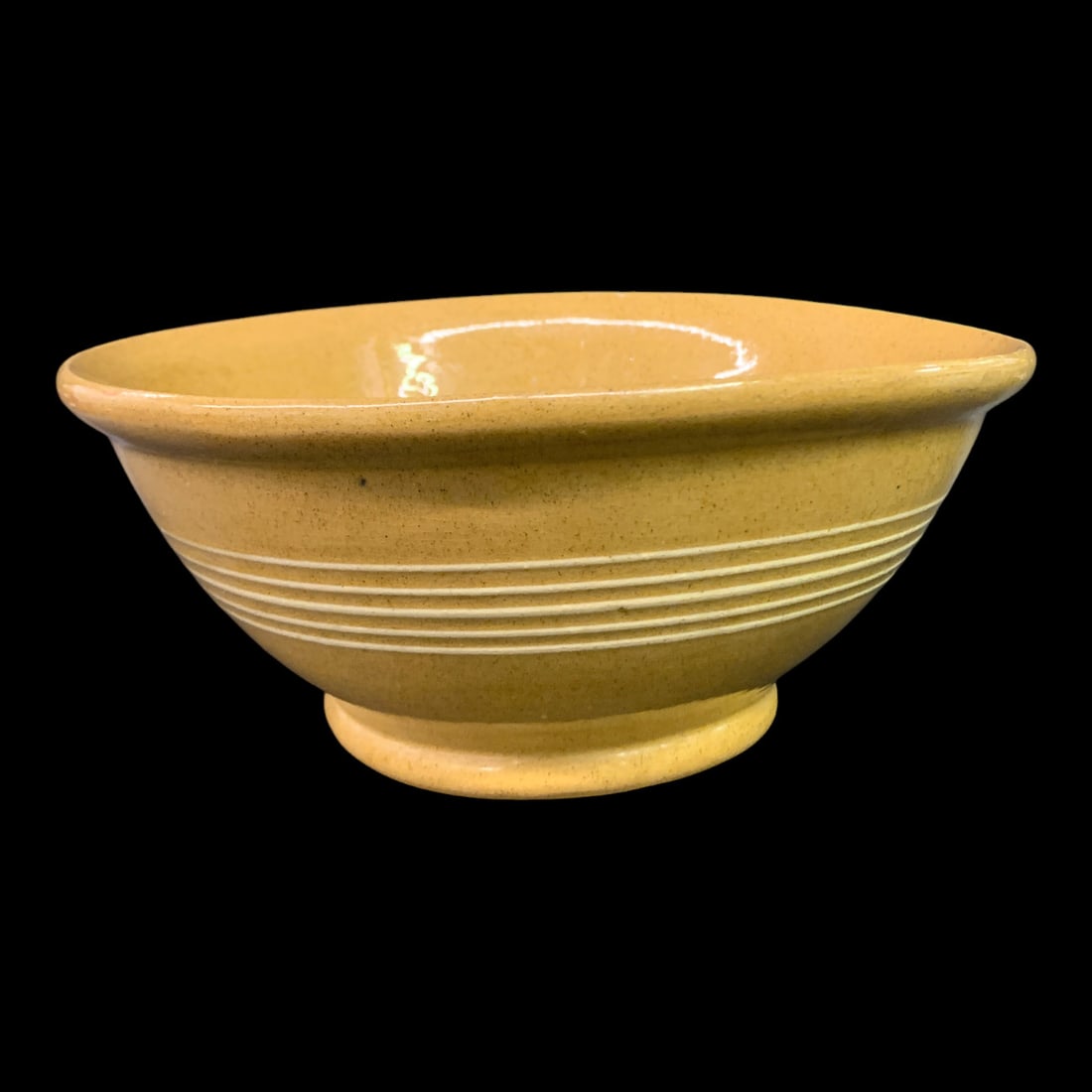 Vintage Yellow Ceramic Mixing Bowl: Vintage Yellow Ceramic Mixing Bowl 10 1/4" Diameter