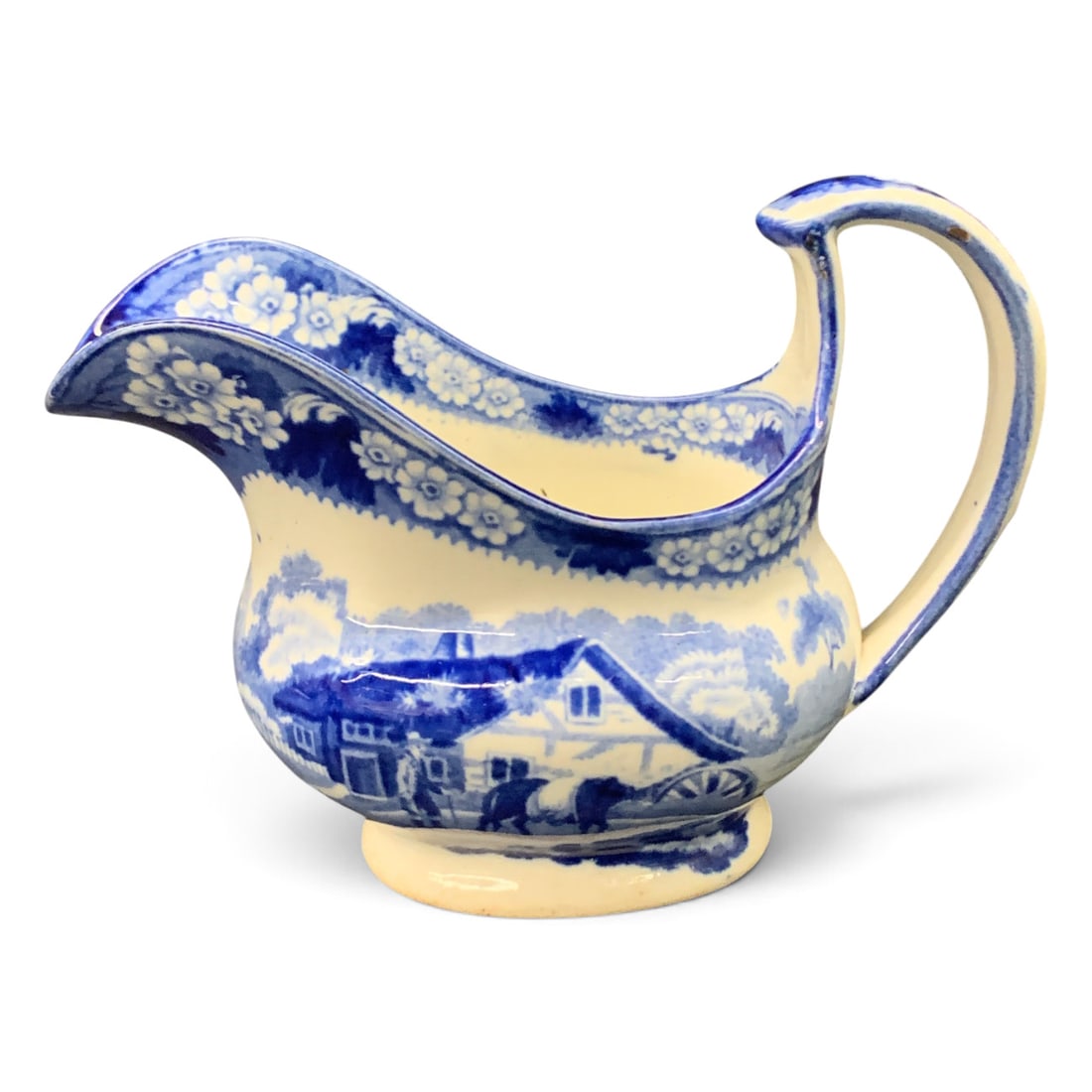 Vintage Earthenware Transferware Creamer - 3