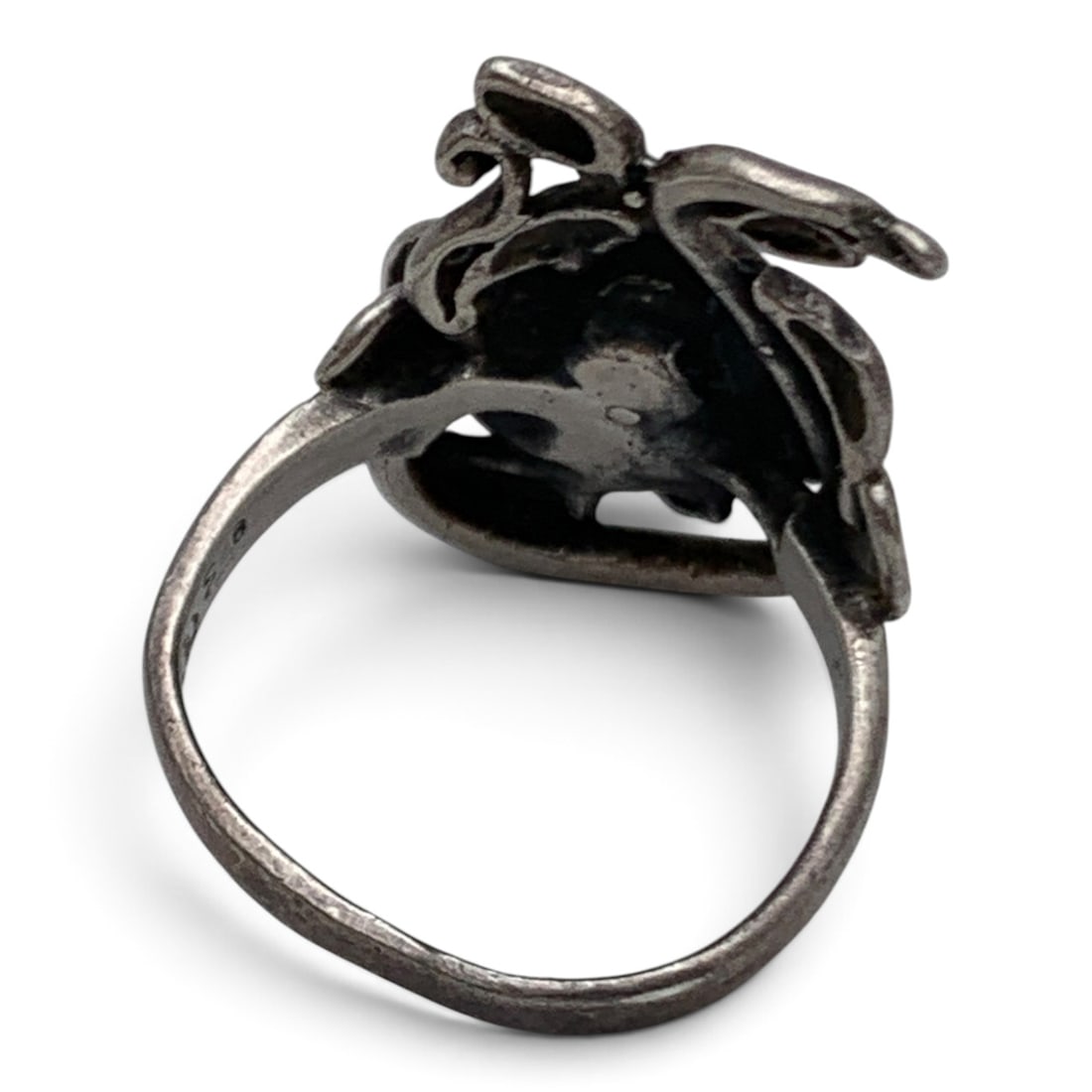 Vintage Sterling Silver Rose Ring - 3