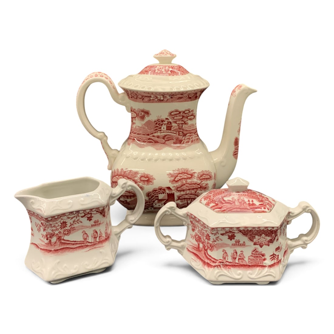 Copeland Spode Transferware Chocolate Pot Set (1 of 11)