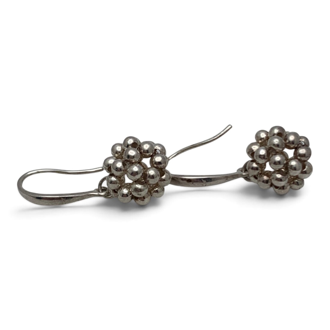 Pair Of Sterling Silver Cluster Earrings: Pair Of Sterling Silver Ball Cluster Earrings Marked: 925 - 1 1/4" Long - 4.1 Grams