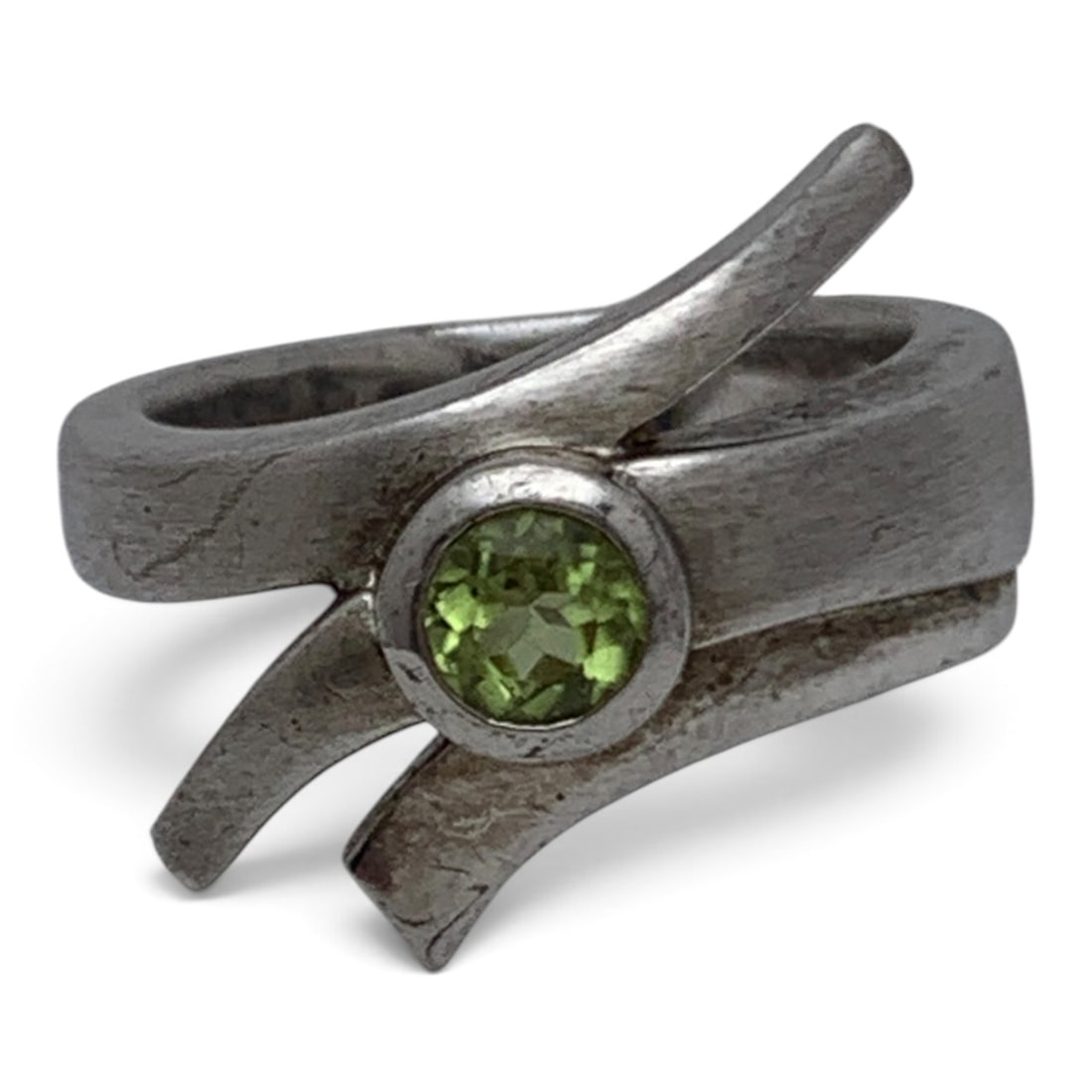 Sterling Silver & Green Stone Ring - 2