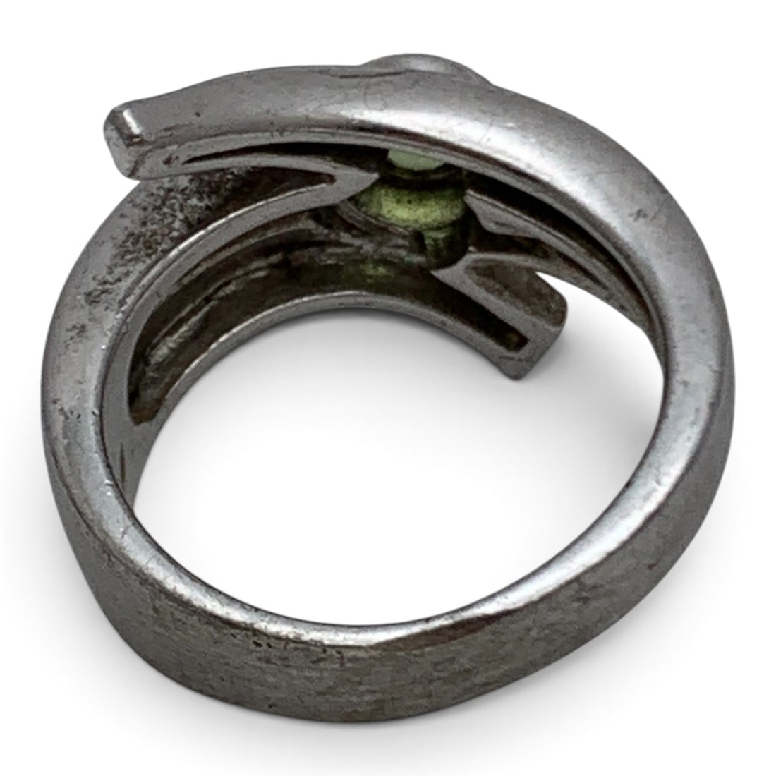 Sterling Silver & Green Stone Ring - 4