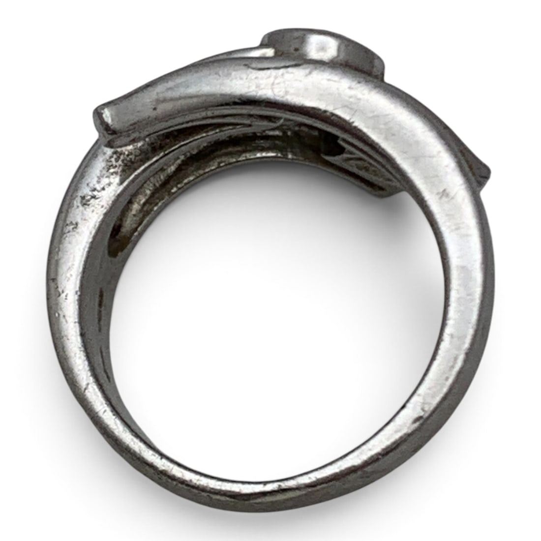 Sterling Silver & Green Stone Ring - 6