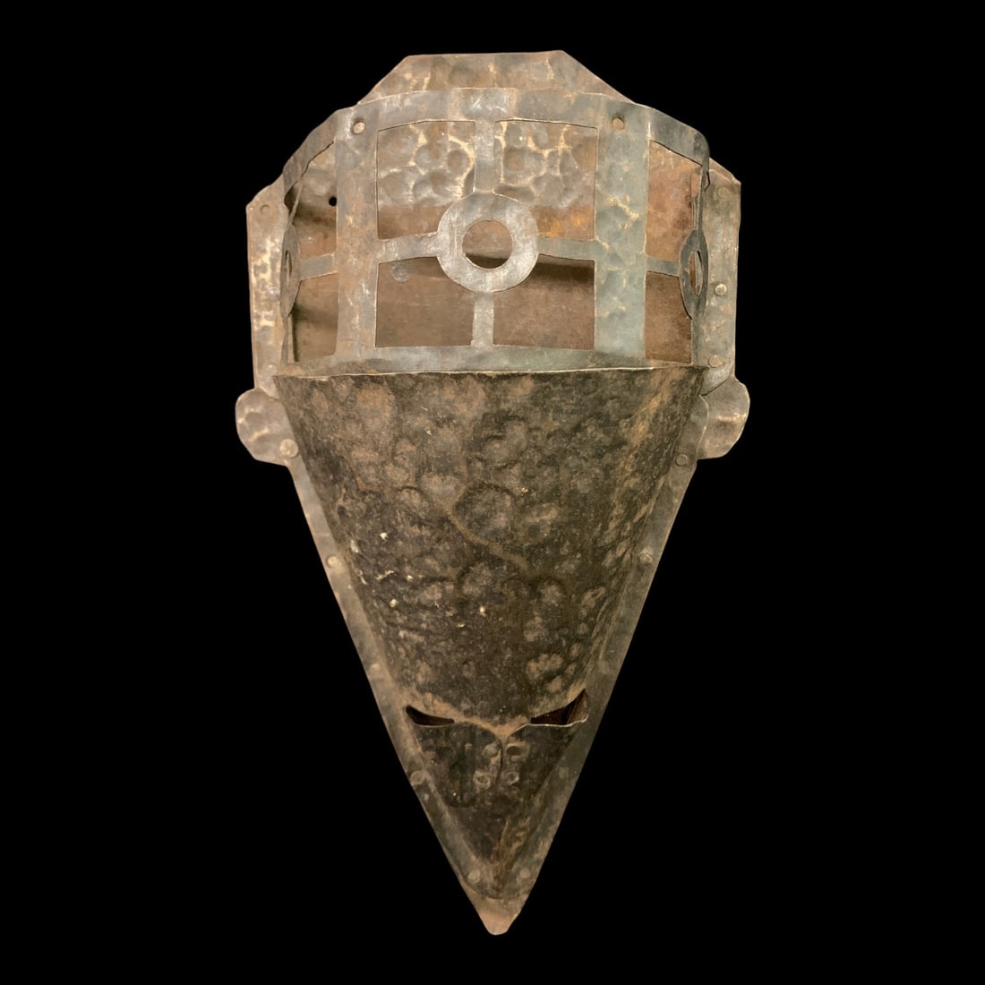 Vintage Metal Cone-shaped Wall Pocket: Vintage Metal Cone-shaped Wall Pocket 12 3/8" Long