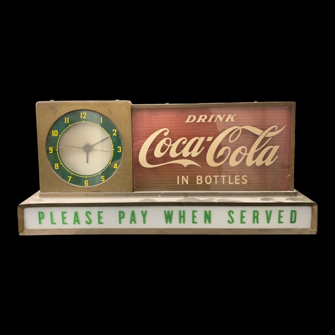 Coca- Cola Lighted Advertising Counter Clock Sign (1 of 10)