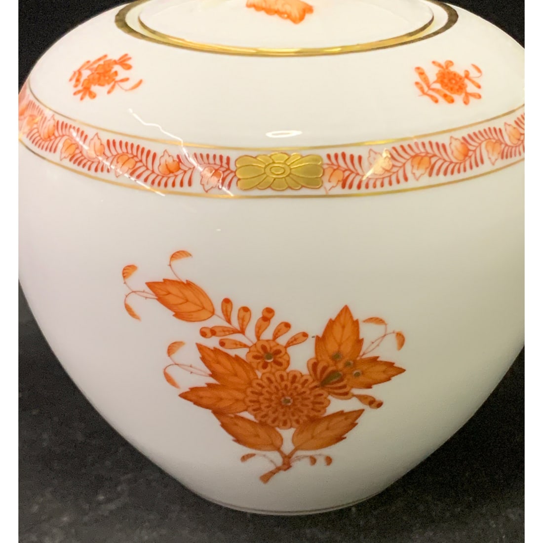 Herend Chinese Bouquet Rust Tea Pot - 2