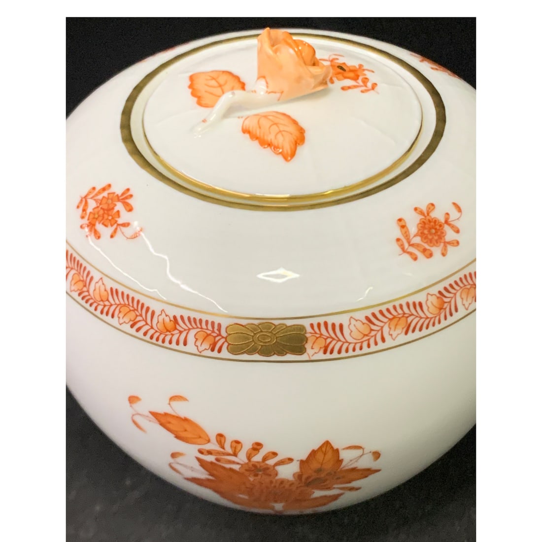 Herend Chinese Bouquet Rust Tea Pot - 3