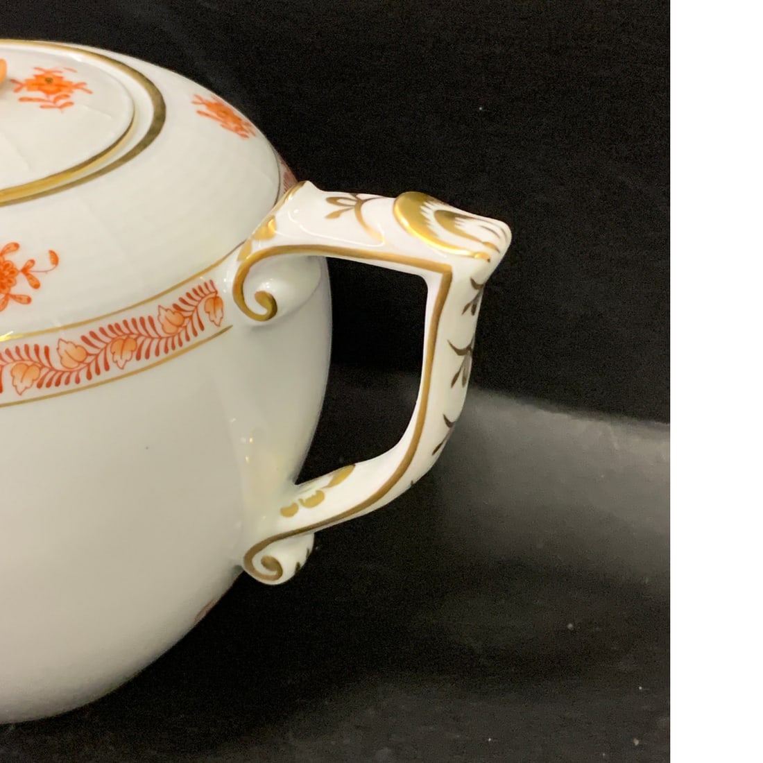 Herend Chinese Bouquet Rust Tea Pot - 4