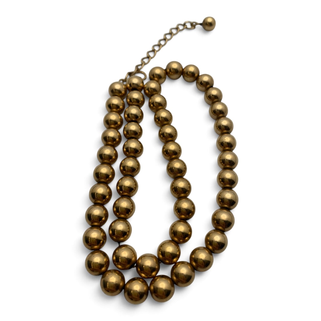 14k Yellow Gold Beaded Necklace: 14k Yellow Gold Necklace Featuring Yellow Gold Beads Marked 14k - 16 1/4" Long - 13.3 Dwt(missing Clasp)