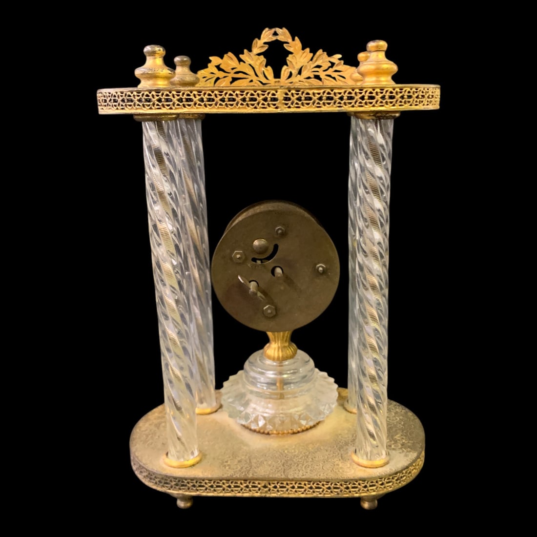 Antique Brass Desk Clock - 3