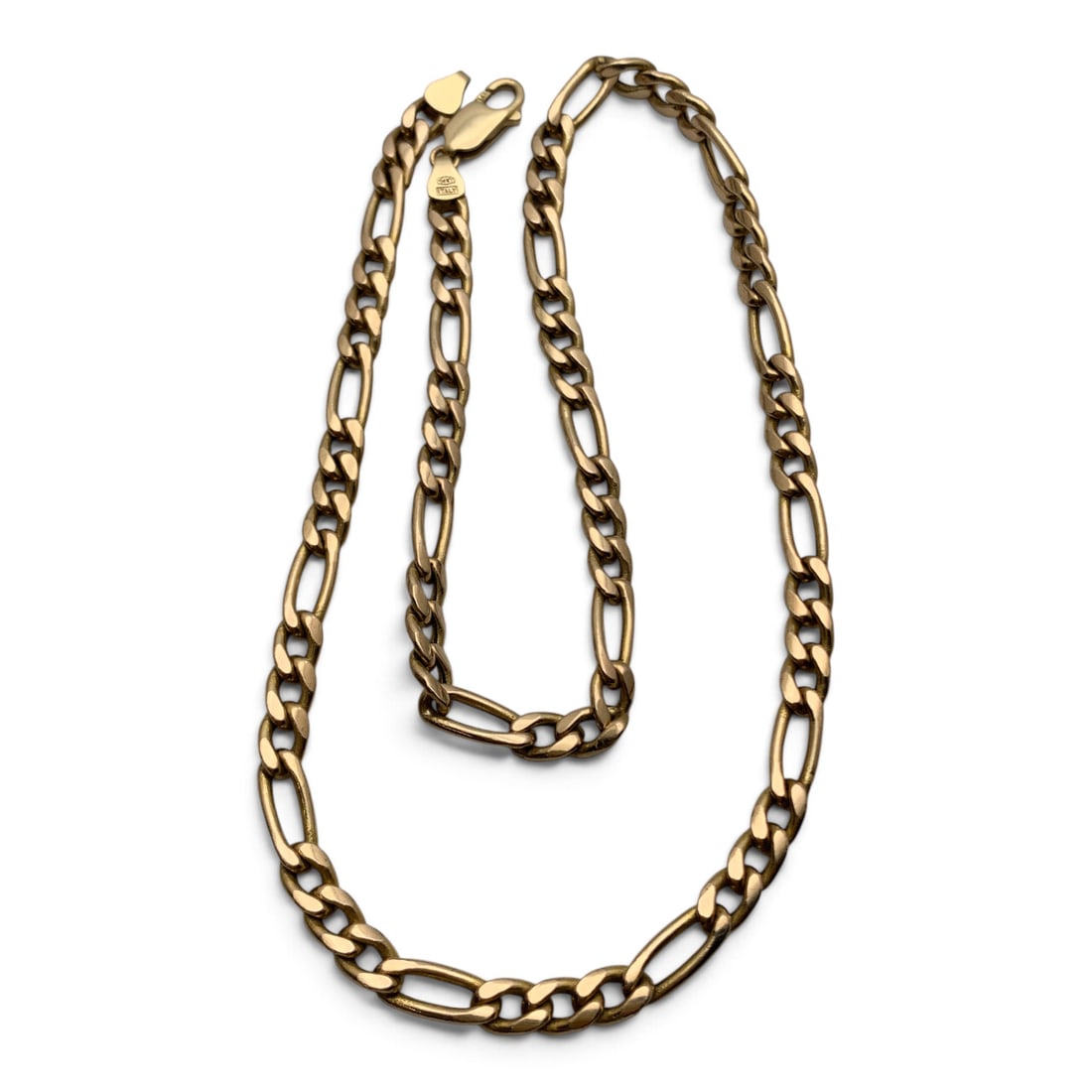 14k Italian Yellow Gold Figaro Necklace: 14k Yellow Gold Italian Necklace With A Figaro Design Marked 14k - 18 1/8" Long - 9.4 Dwt