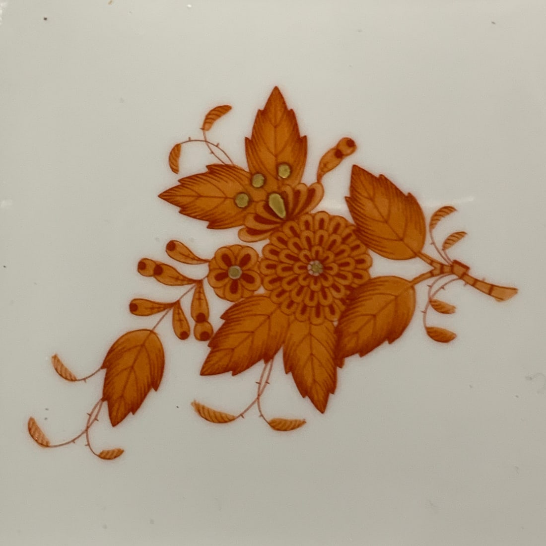 Herend Chinese Bouquet Rust Square Dish - 2