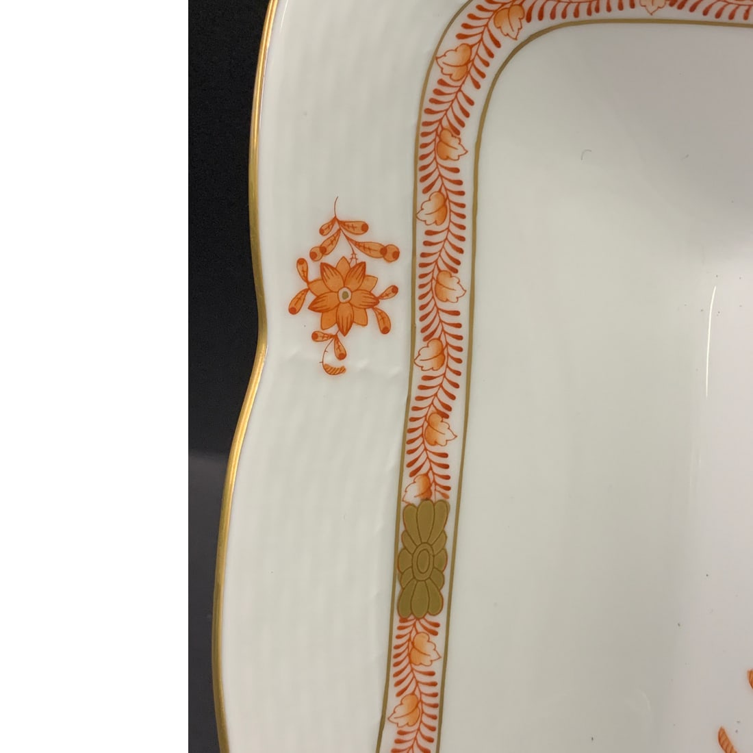 Herend Chinese Bouquet Rust Square Dish - 3