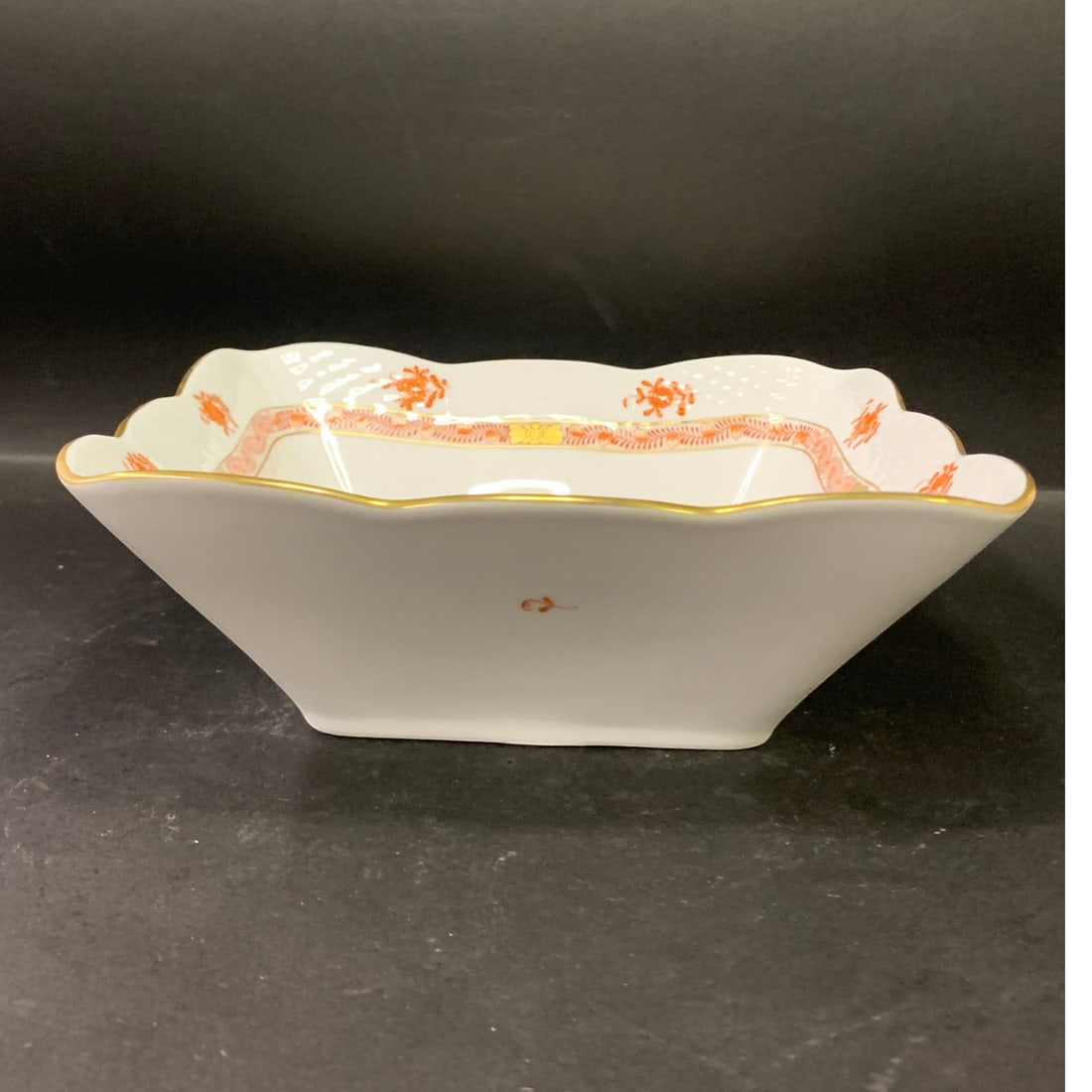 Herend Chinese Bouquet Rust Square Dish - 4