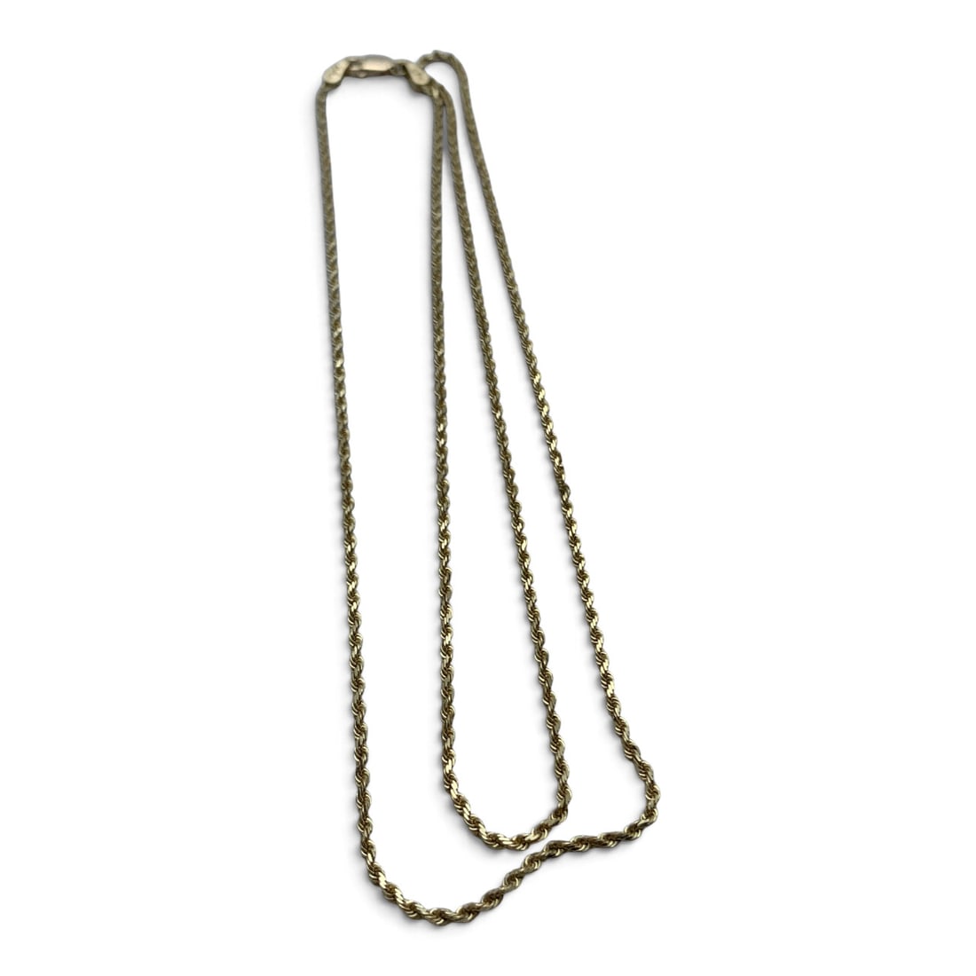 14k Yellow Gold Rope Necklace: 14k Yellow Gold Necklace With A Rope Design Marked 14k - 20 1/2" Long - 2.7 Dwt