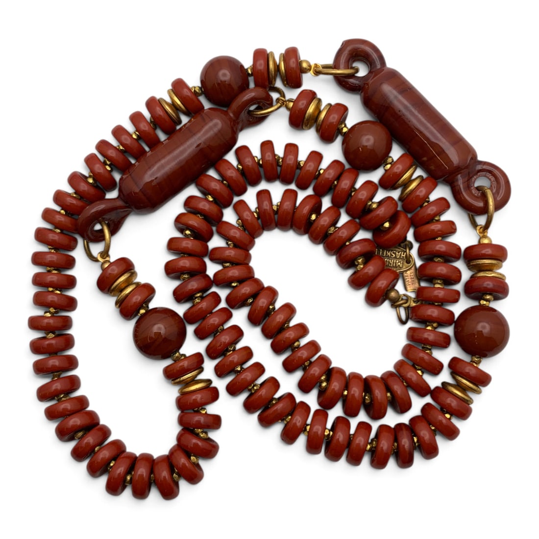 Miriam Haskell Carnelian Stone Fashion Necklace (1 of 4)