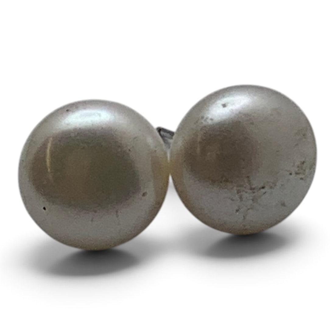 Pair Of Sterling Silver & White Pearl Earrings: Pair Of Sterling Silver Earrings Featuring A White Pearl Marked: 925 - 1/2" Long - 5.7 Grams