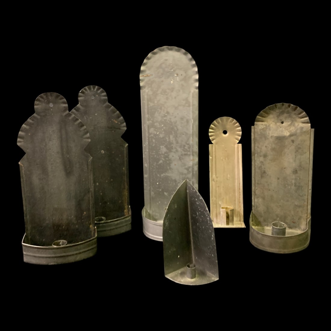 6 Vintage Tin Candle Stick Holders (1 of 5)