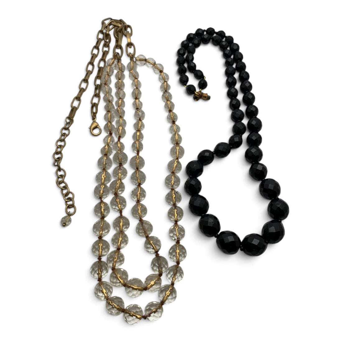 2 Vintage Faceted Glass Beaded Necklaces (1 of 3)