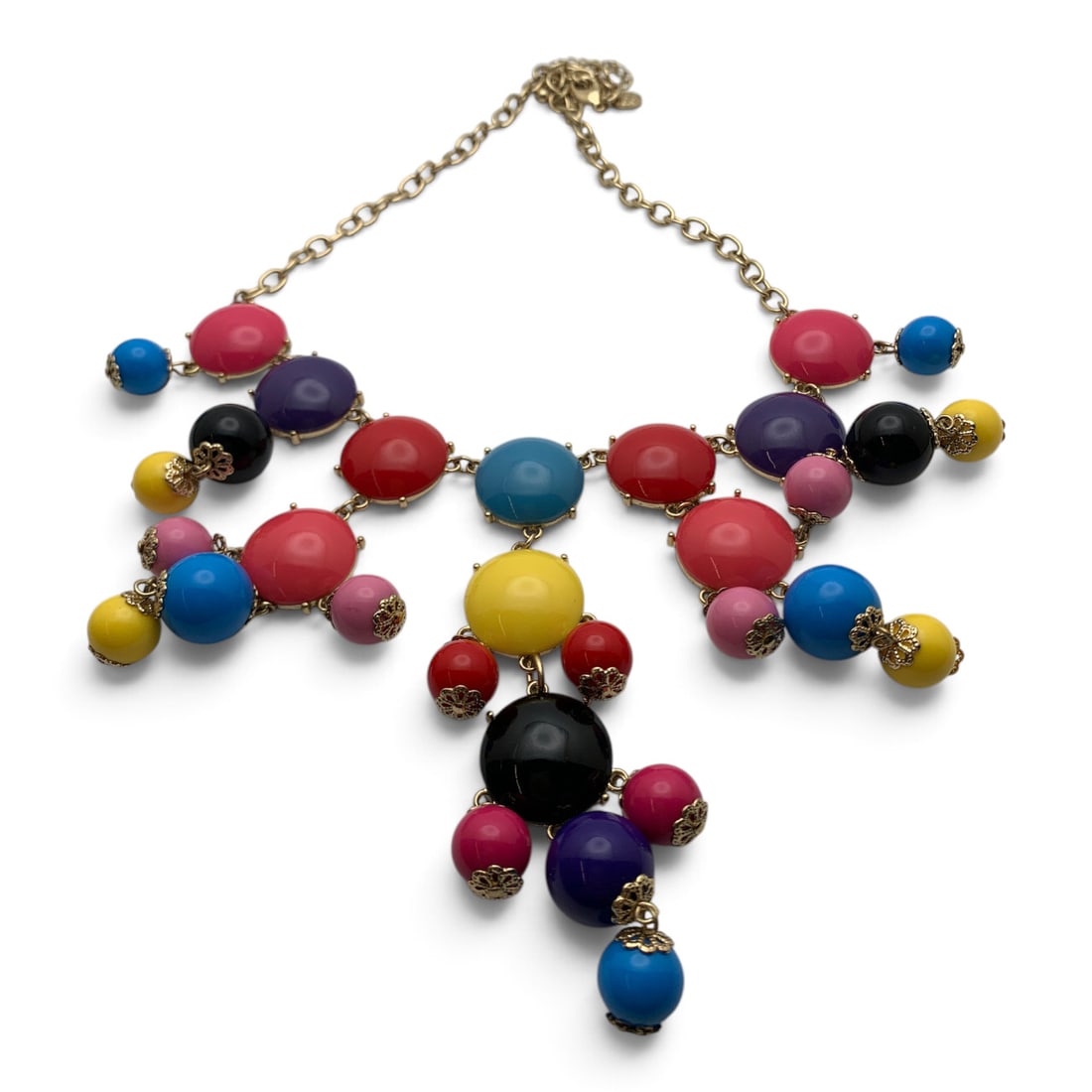 Colorful Multi-beaded Bib Necklace - 2