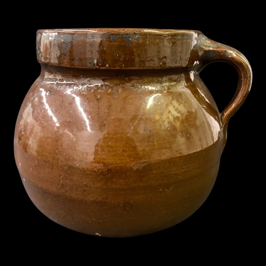 Vintage Brown Glazed Stoneware Bean Pot (1 of 4)