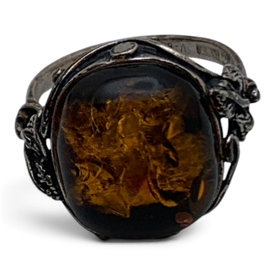 Vintage Sterling Silver & Amber Ring (1 of 3)