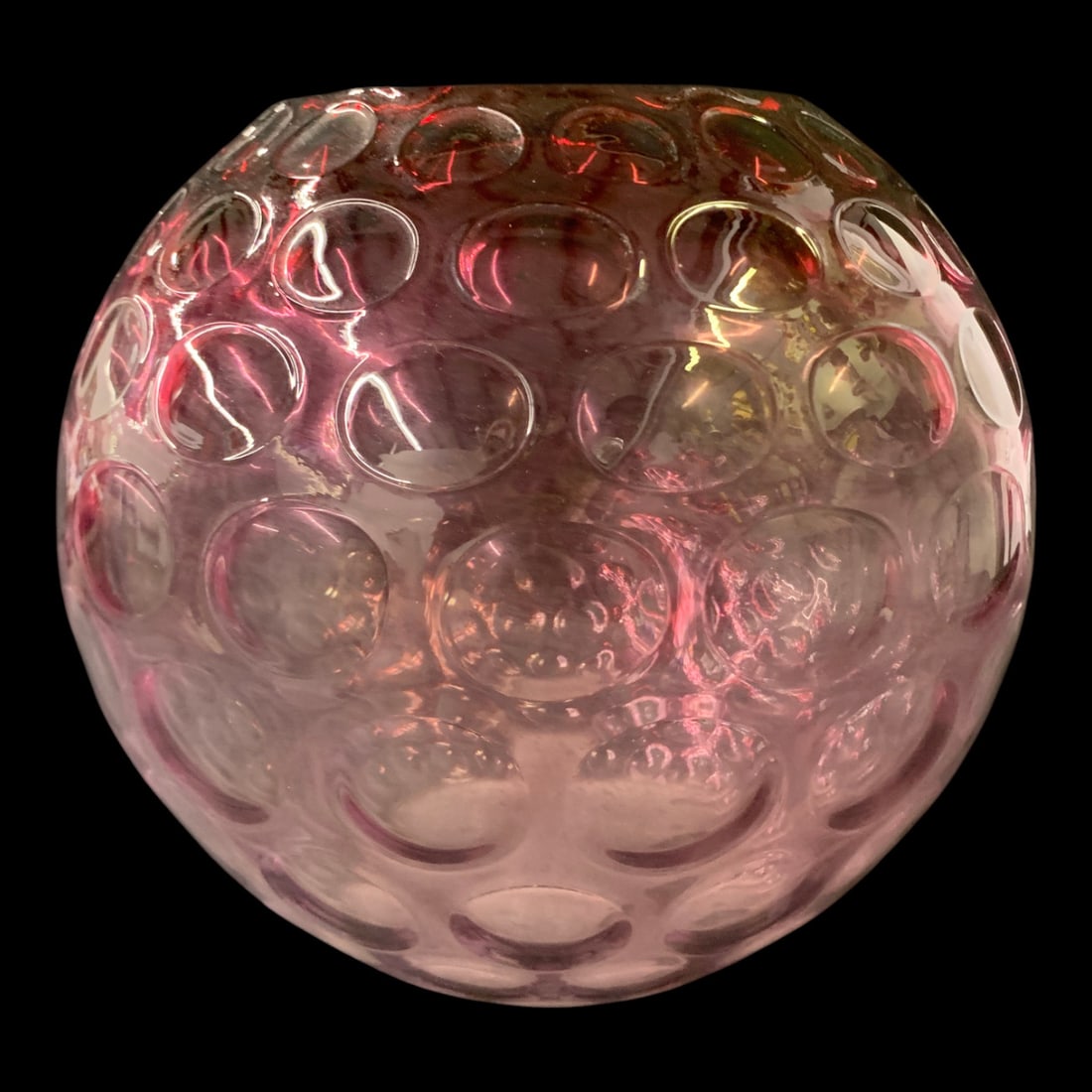 Vintage Cranberry Glass Round Bowl (1 of 4)