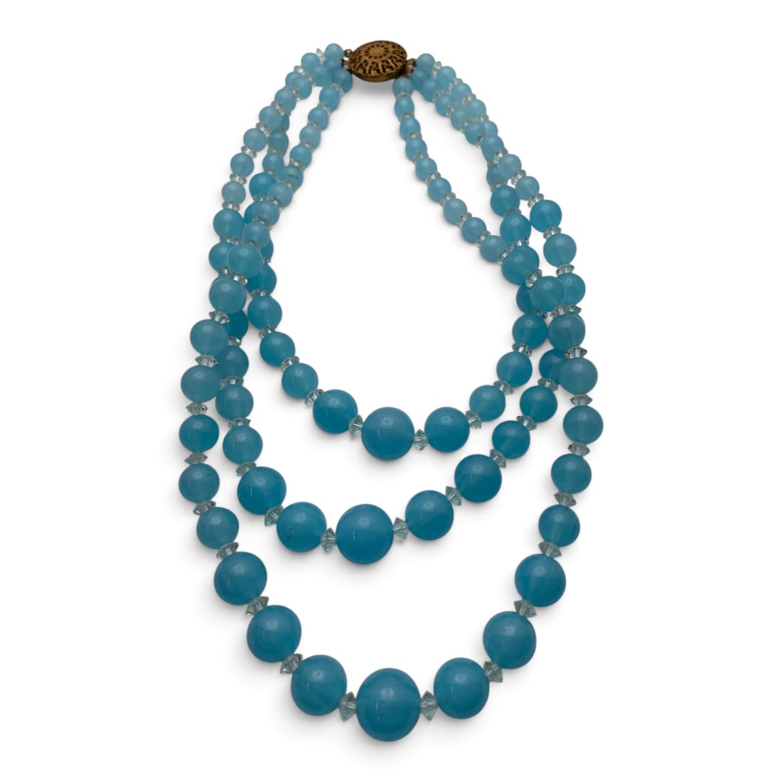 Blue And Clear Glass Beaded Fashion Necklace (1 of 3)