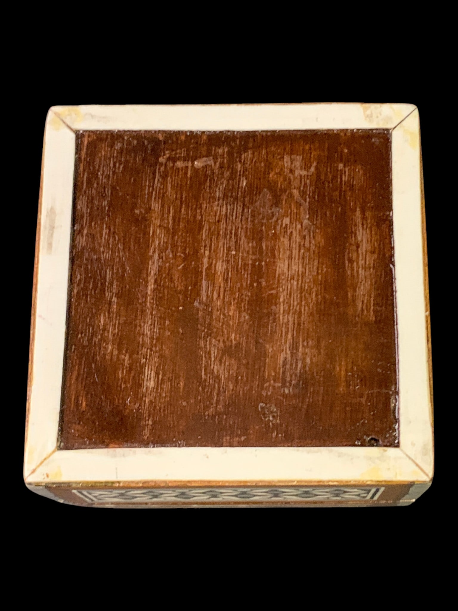 Vintage Inlaid Hinged Square Container - 5