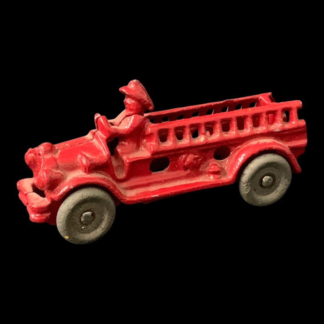 A. C. Williams Vintage Cast Iron Toy Firetruck: A. C. Williams Vintage Cast Iron Toy Firetruck 3 3/4" Long