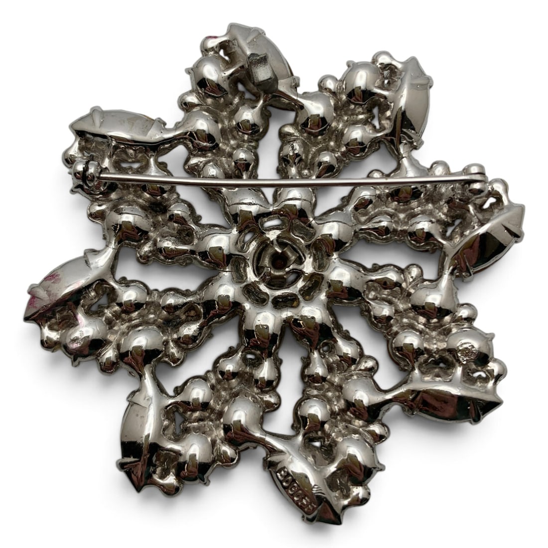 Vintage Bogoff Brooch With Clear Rhinestones - 2