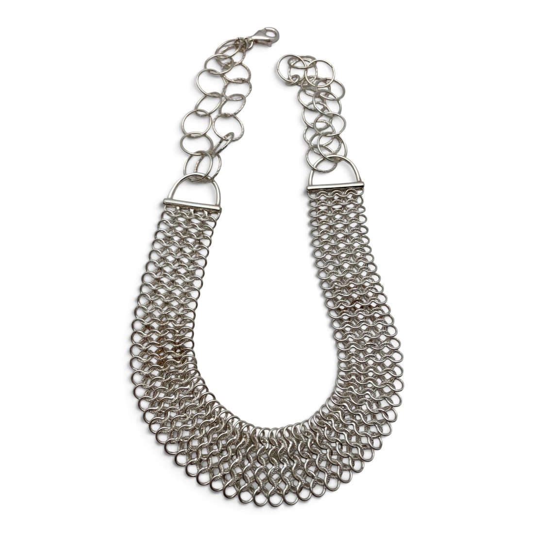 Sterling Silver Collar Necklace: Sterling Silver Collar Necklace Marked: 925 - 18" Long - 37.8 Grams