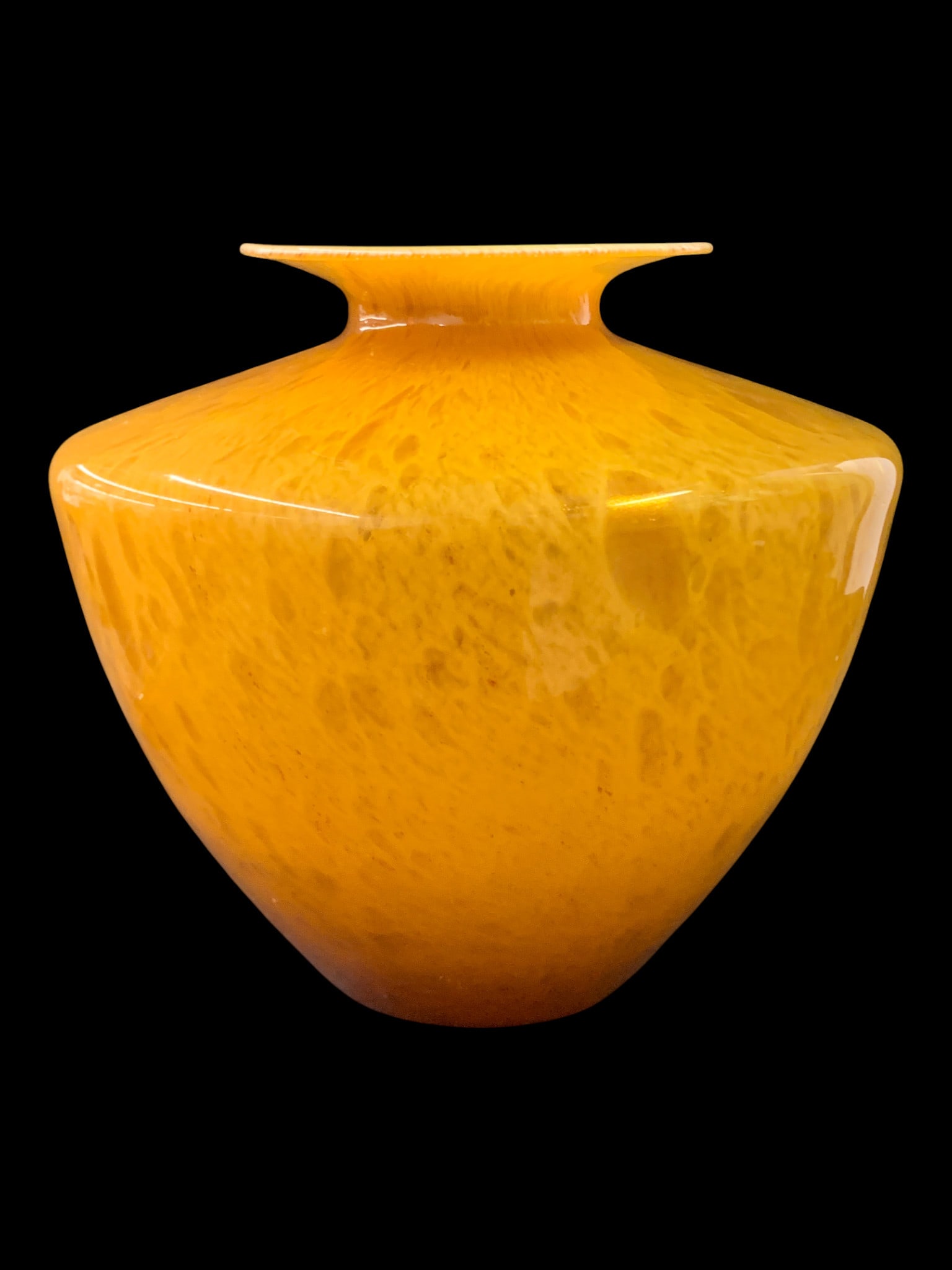 Vintage Orange Italian Art Glass Vase: Vintage Orange Art Glass Vase Made In Italy Bears Tag: Made In Italy 9" Tall