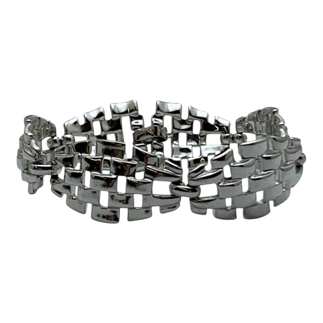 Vintage Silver Tone Coro Bracelet: Vintage Signed Coro Silver Tone Fashion Bracelet Marked: Coro - 7 3/8" Long