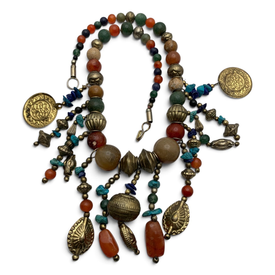 Vintage Hand Crafted Stone & Metal Necklace (1 of 4)