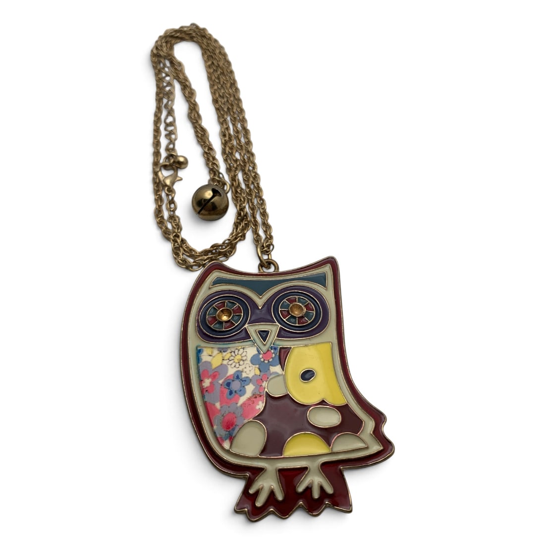 Gold Tone Enameled Own Pendant Necklace (1 of 4)