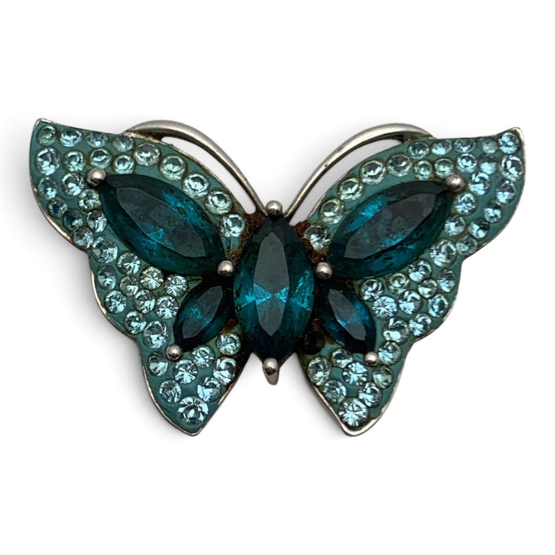 Sterling Silver & Blue Stone Butterfly Pendant (1 of 2)