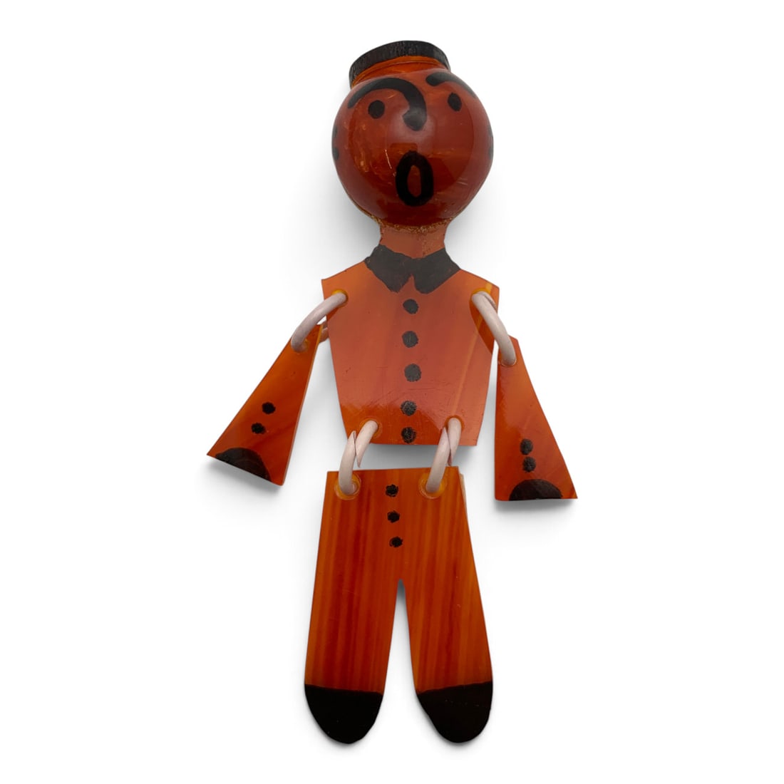 Vintage Orange Articulated Figural Brooch (1 of 2)