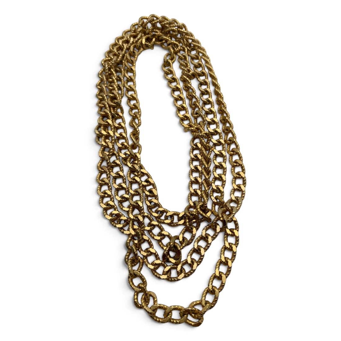 Vintage Gold Tone Link Fashion Necklace: Vintage Gold Tone Fashion Costume Necklace In A Link Design27 1/2" Long