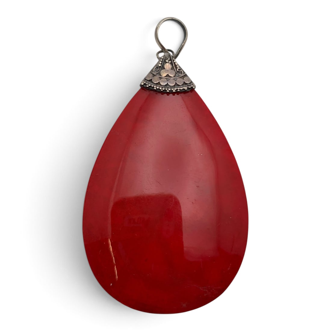 Sterling Silver & Red Coral Pendant (1 of 2)