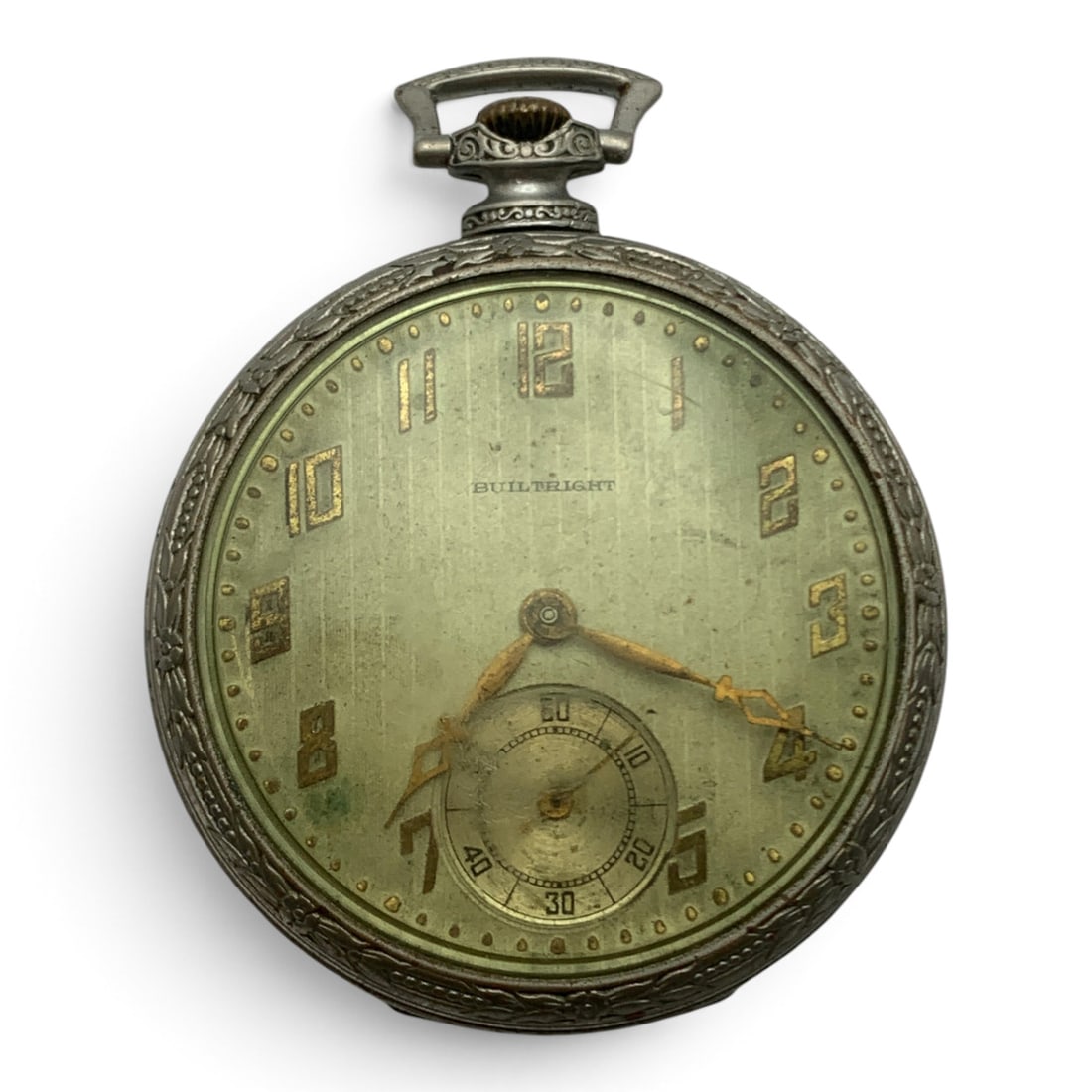 Vintage Builtright Silver Tone Pocket Watch (1 of 4)