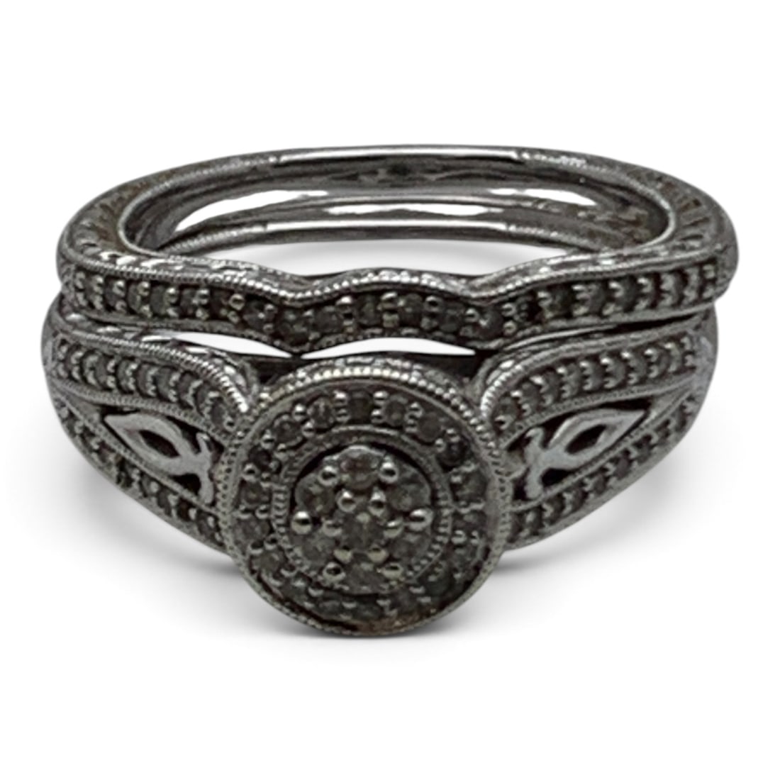 14k White Gold & Diamond Engagement Ring Set (1 of 5)