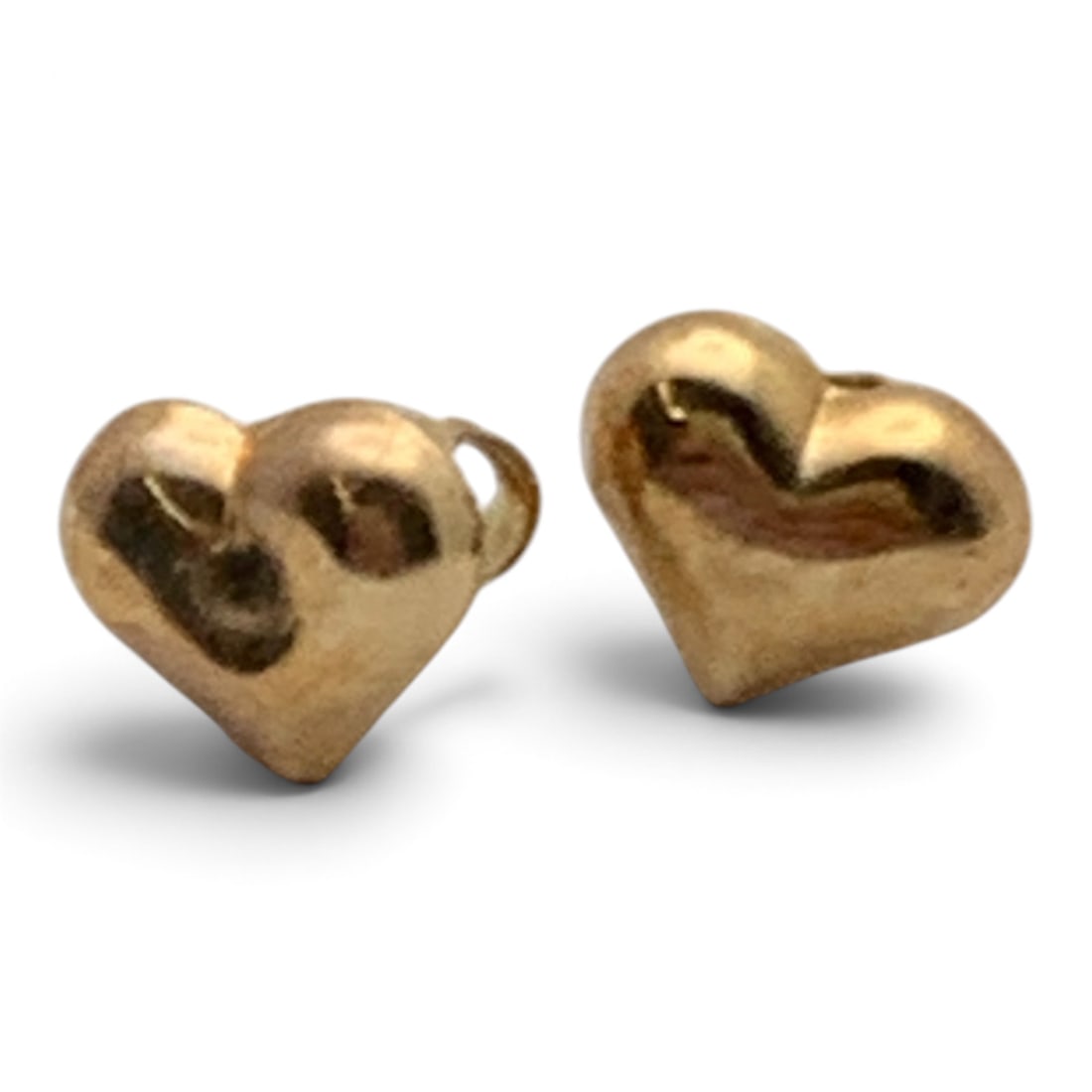 Pair Of 14k Yellow Gold Heart Earrings (1 of 2)