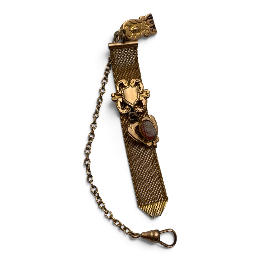 Vintage Gold Filled Watch Cameo Chain: Vintage Gold Filled Watch Chain With A Cameo Charm5 1/8" Long - 11.7 Grams