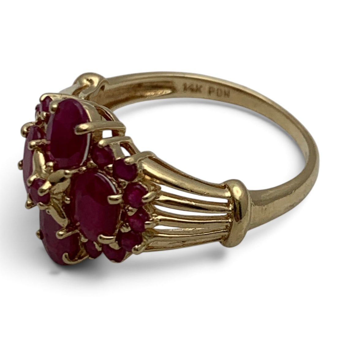 14k Yellow Gold & Pink Ruby Ring - 3