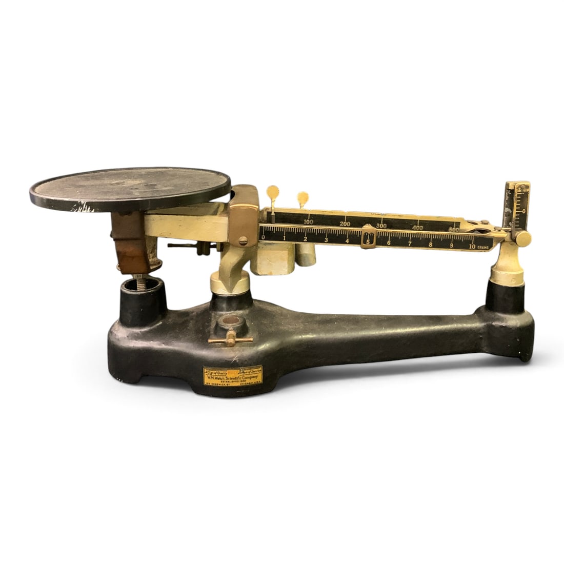 W. M. Welch Scientific Company Triple Beam Scale: W. M. Welch Scientific Company Triple Beam Scale Marked On Tag: W. M. Welch Scientific Company, Established 188015" Long