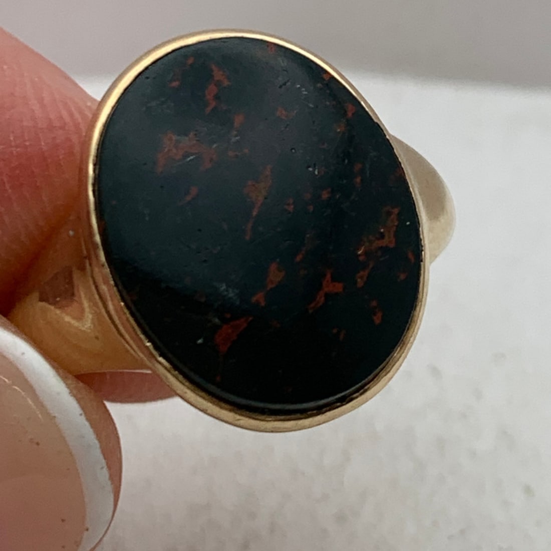 14k Yellow & Green Stone Ring - 4