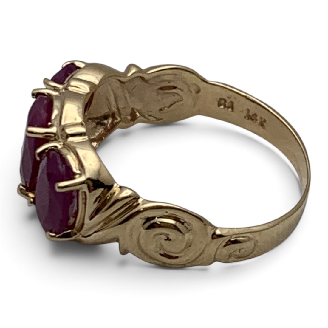14k Yellow Gold & Pink Ruby Ring - 2