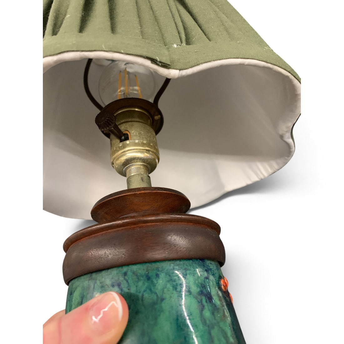 Green Ceramic Table Lamp - 8